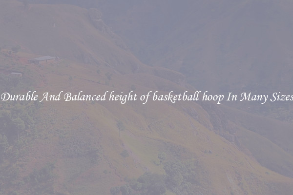 Durable And Balanced height of basketball hoop In Many Sizes