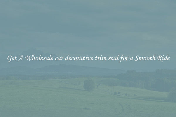 Get A Wholesale car decorative trim seal for a Smooth Ride