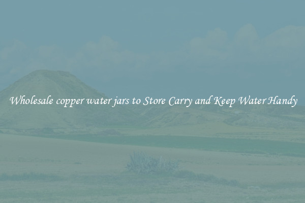 Wholesale copper water jars to Store Carry and Keep Water Handy