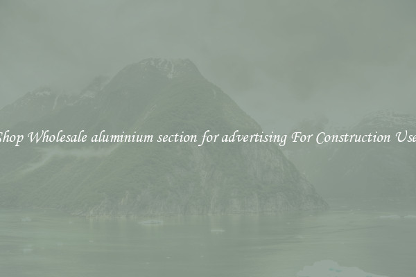 Shop Wholesale aluminium section for advertising For Construction Uses