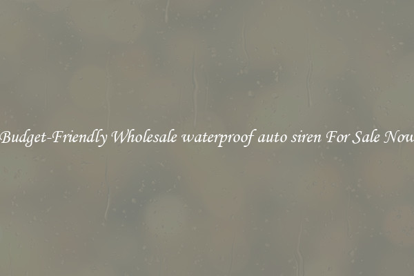 Budget-Friendly Wholesale waterproof auto siren For Sale Now