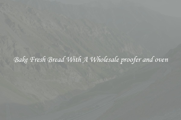 Bake Fresh Bread With A Wholesale proofer and oven